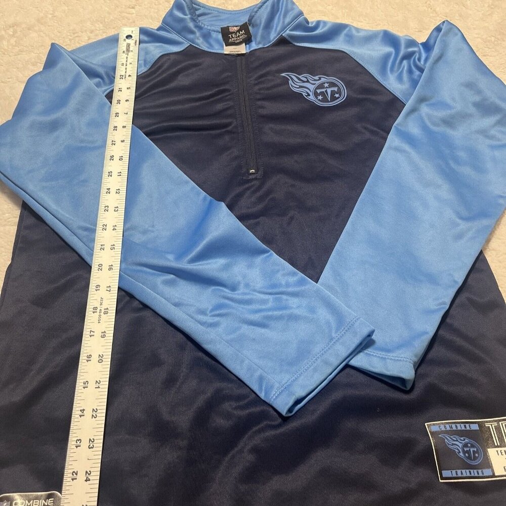 NFL Team Apparel Titans Pro Player Fleece Size M Medium Blue 1/4 Zip - Picture 4 of 13